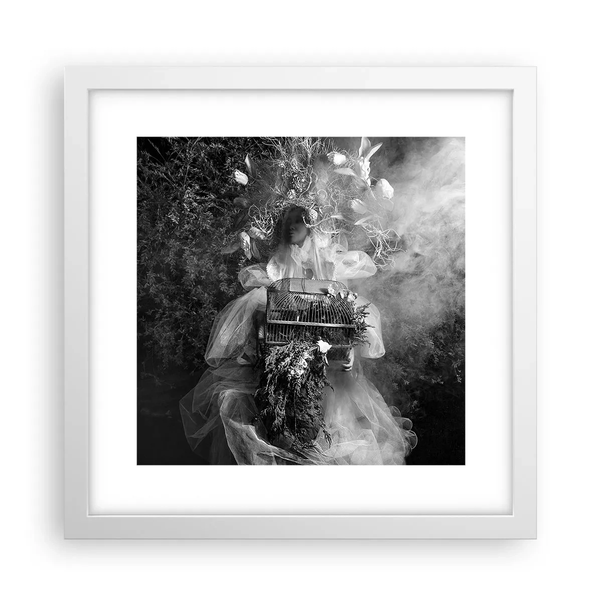 Plakat i hvid ramme - Selve Moder - Naturen - 30x30 cm