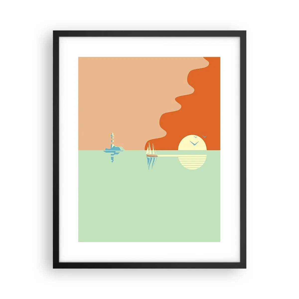 Plakat i sort ramme - Det perfekte havlandskab - 40x50 cm