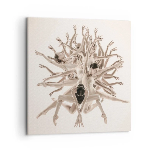 Lærredstryk - Billede på lærred - Blomstrende i dans - 60x60 cm