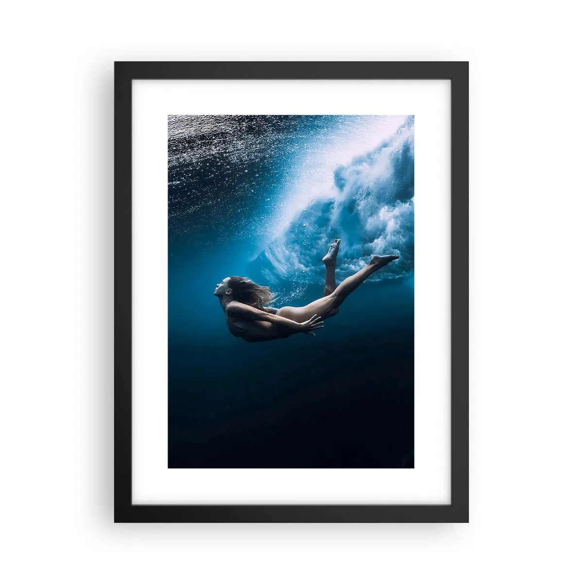 Plakat i sort ramme - Den moderne havfrue - 30x40 cm