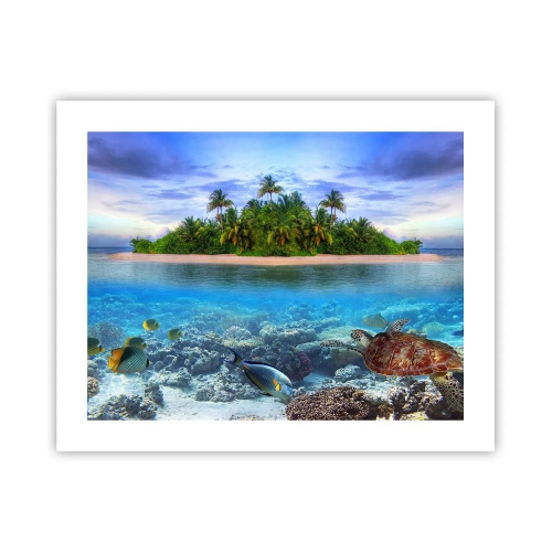 Plakat - Den himmelske ø inviterer dig - 50x40 cm