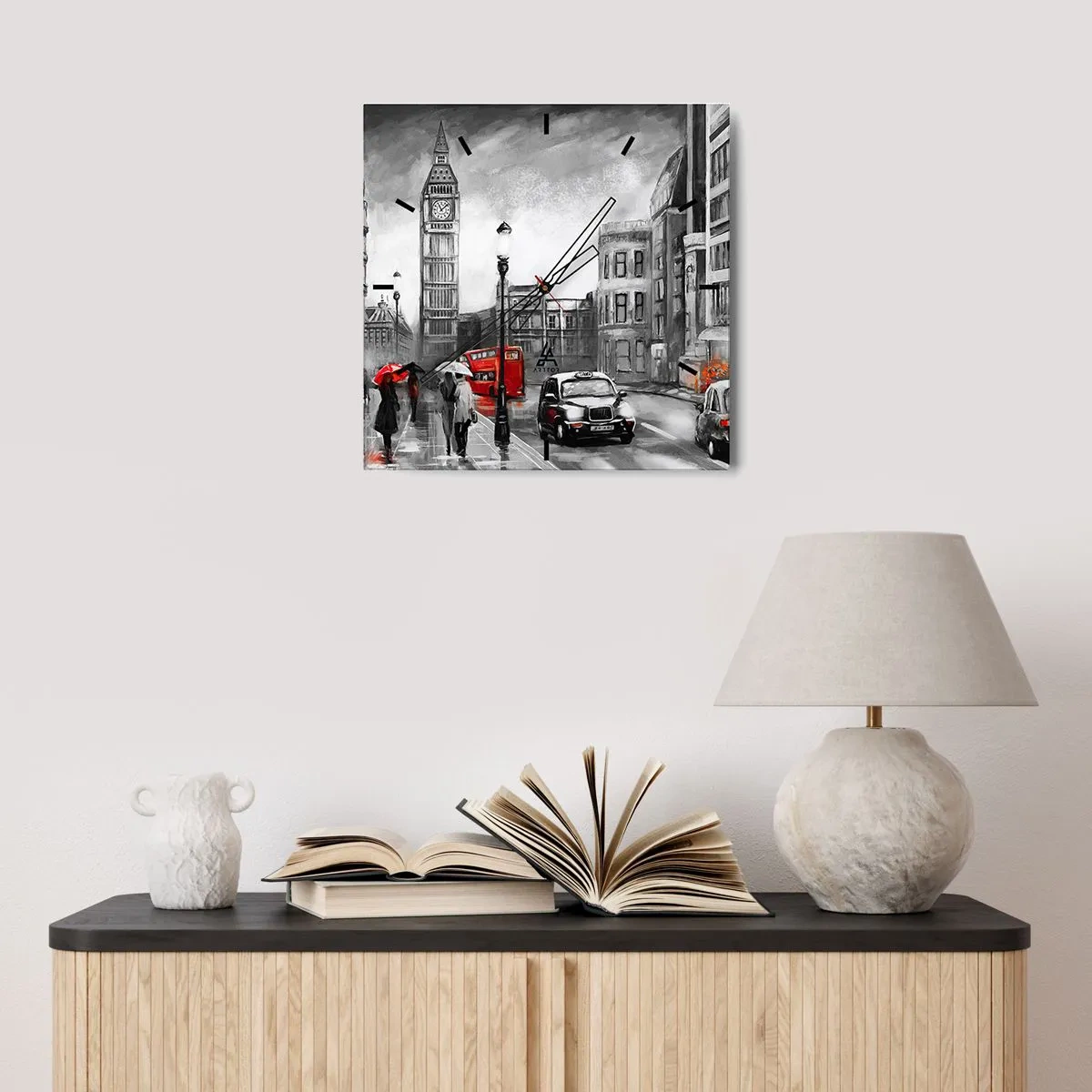 Vægur, Uret - Overhovedet ikke en grå by - 40x40 cm