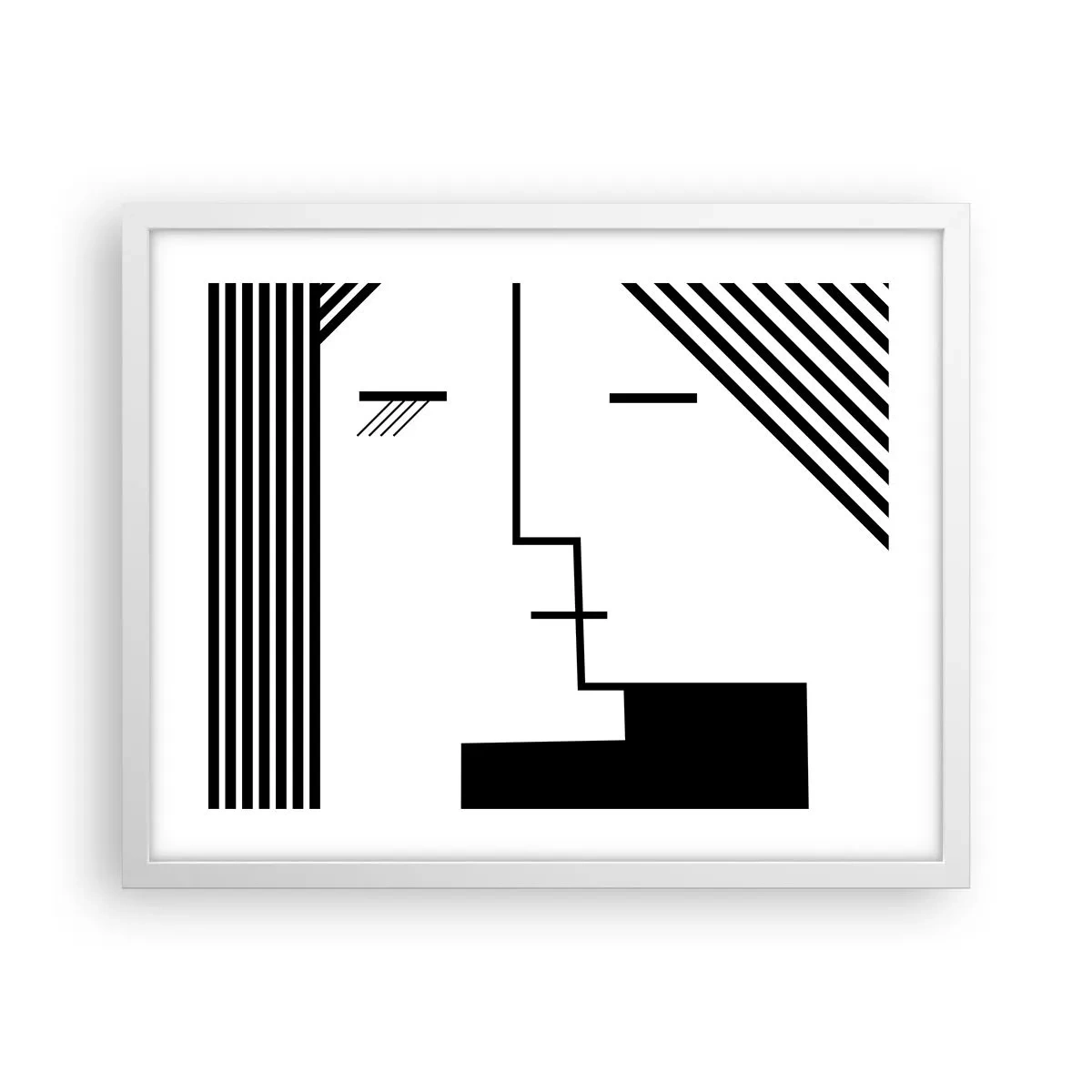 Plakat i hvid ramme - Bare et kys - 50x40 cm
