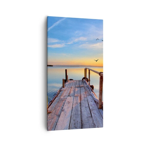 Lærredstryk - Billede på lærred - Går fremad mod solen - 55x100 cm