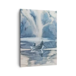 Lærredstryk - Billede på lærred - Lystfiskere i deres paradis - 50x70 cm