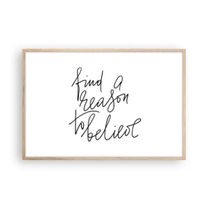 Plakat i ramme af lyst egetræ - Det er muligt - 91x61 cm