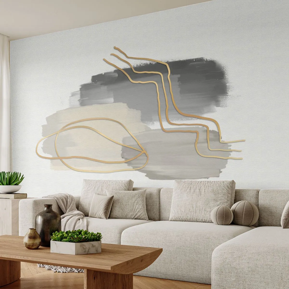 Fototapet Selvklæbende Deluxe Sticker - Vedholdenhed og bevægelse - Abstraktion, Stykke, Guld - 100x70 cm
