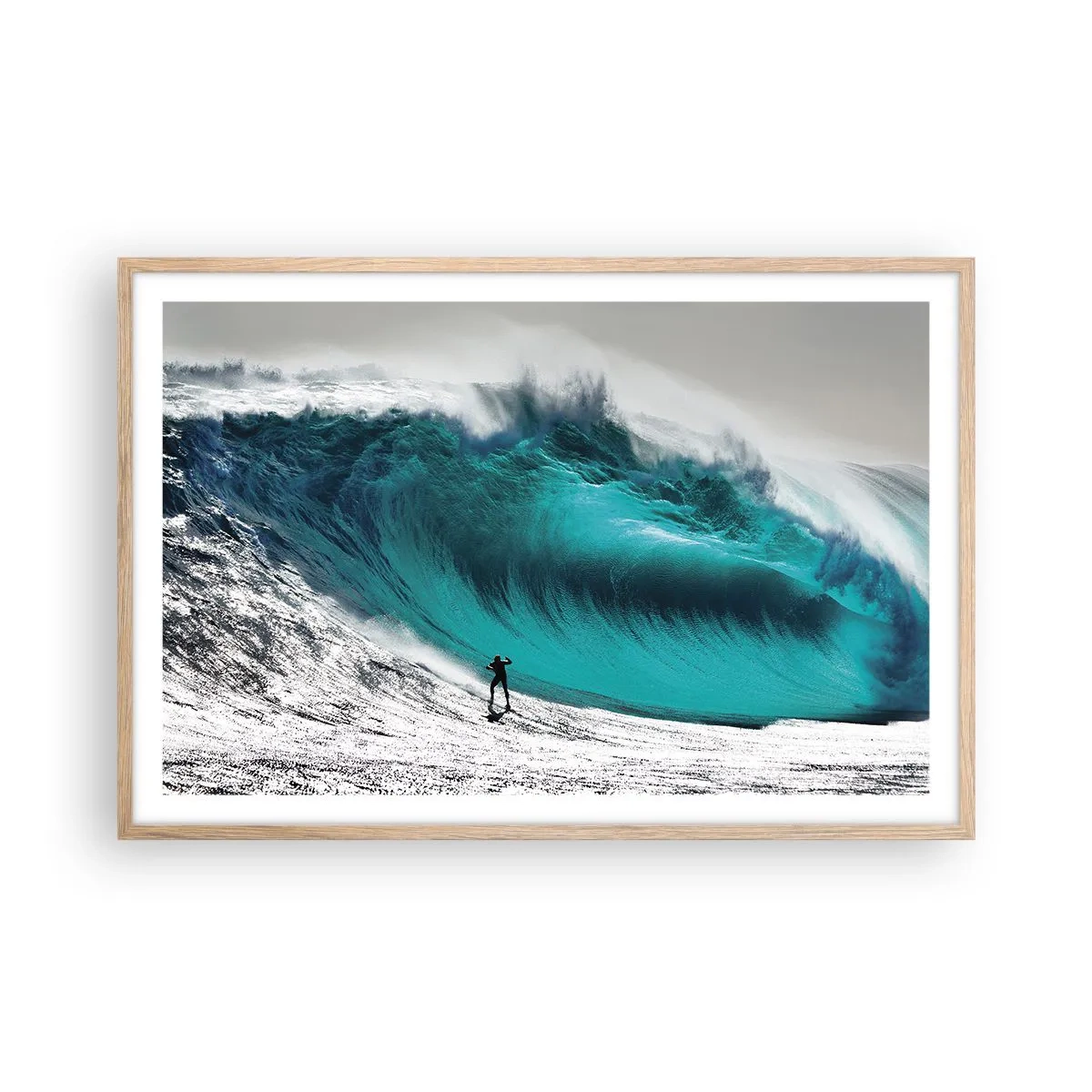 Plakat i ramme af lyst egetræ - Udfordring accepteret - 91x61 cm