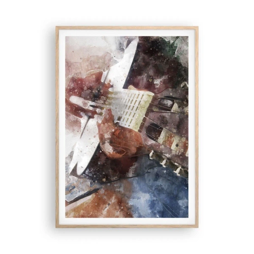 Plakat i ramme af lyst egetræ - Og hvad synes du? - 70x100 cm