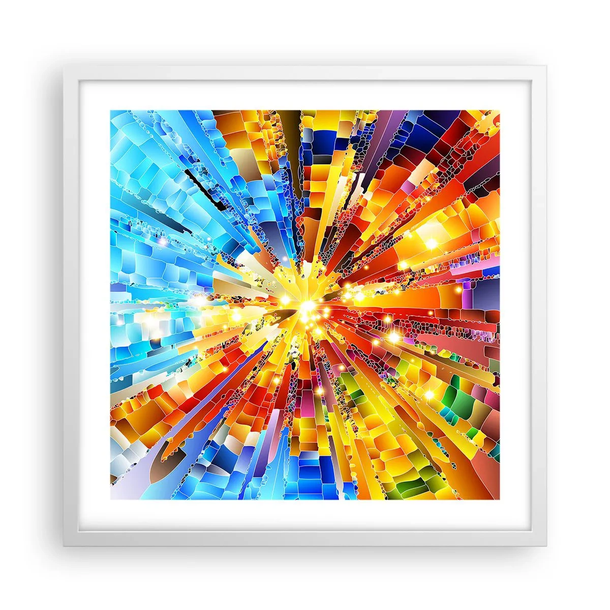 Plakat i hvid ramme - In medias res - 50x50 cm