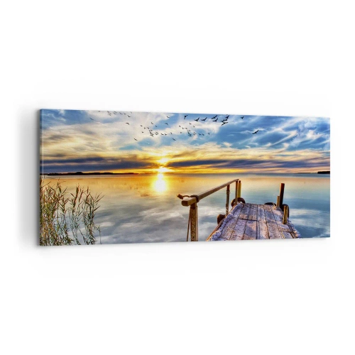 Lærredstryk - Billede på lærred - Vinden går til ro - 100x40 cm