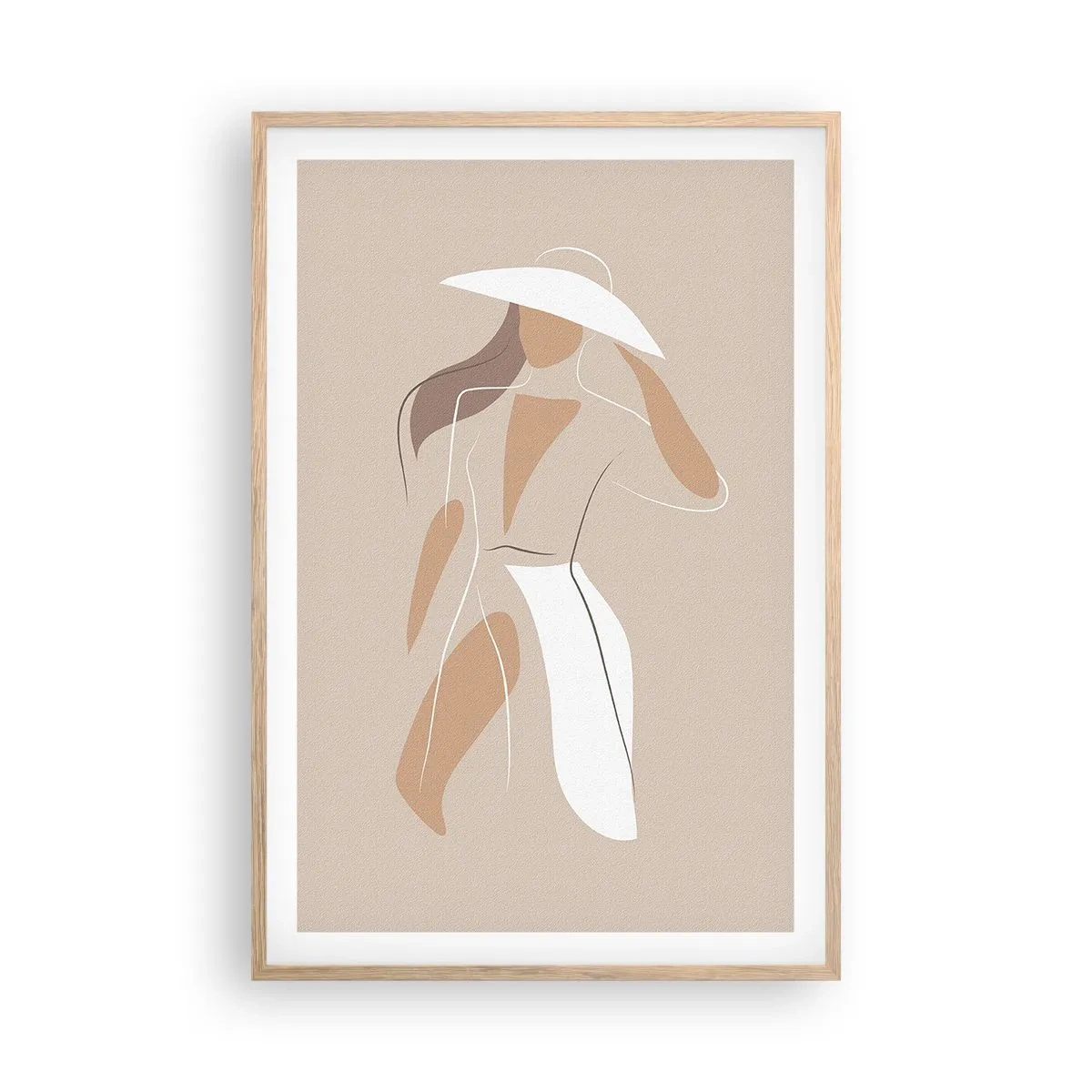 Plakat i ramme af lyst egetræ - Mode er sjovt - 61x91 cm