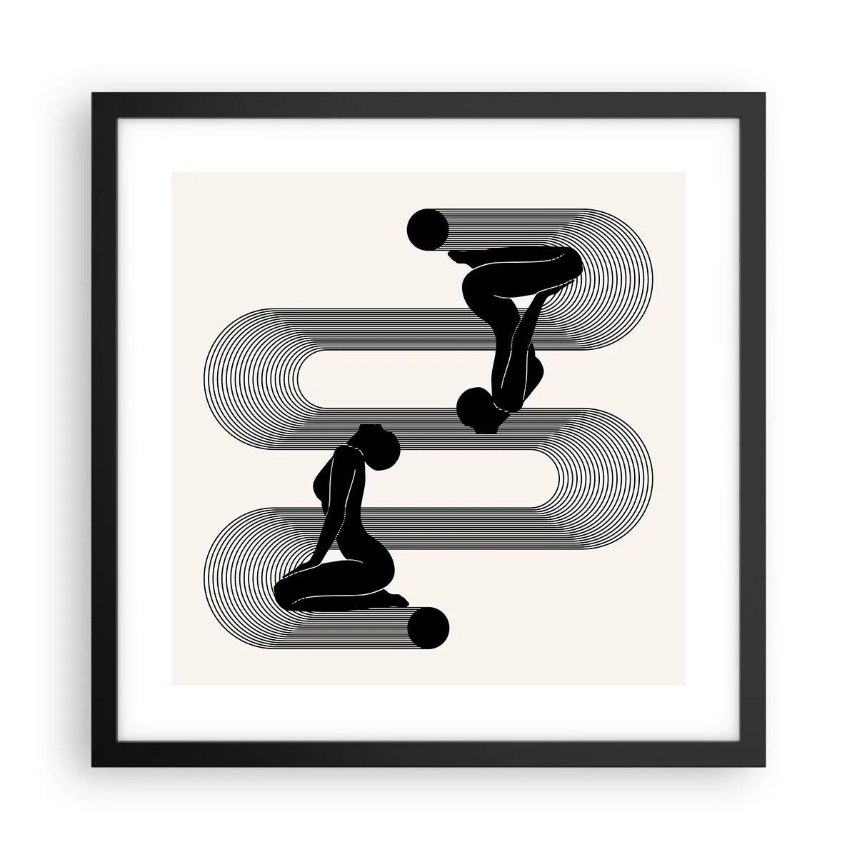 Plakat i sort ramme - Sensuel symmetri - 40x40 cm