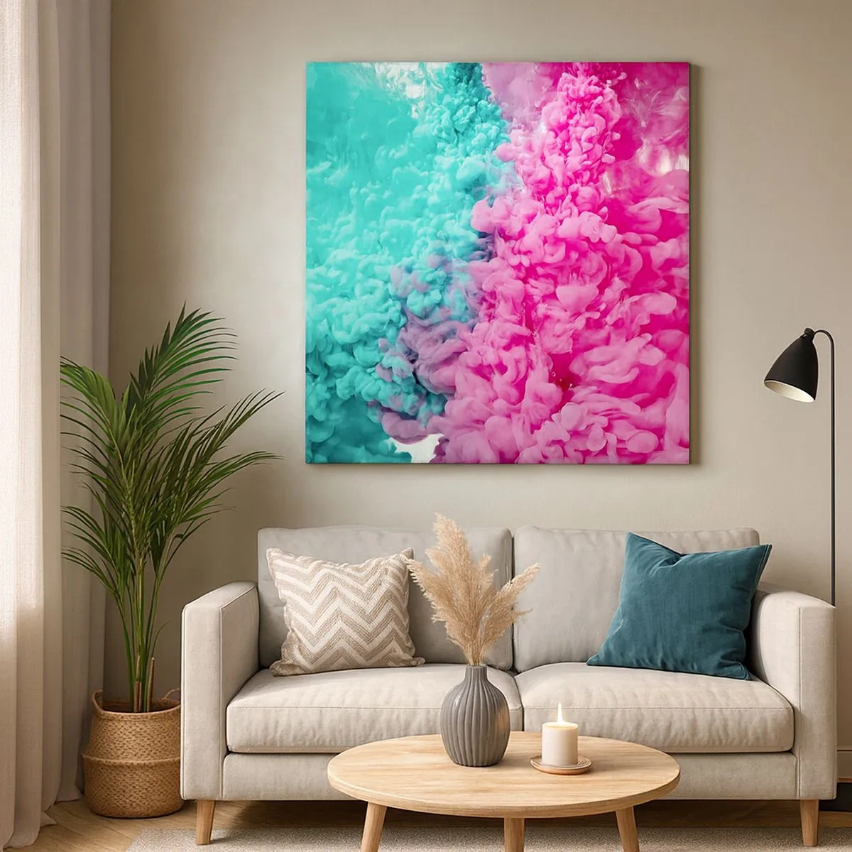 Lærredstryk - Billede på lærred - Et afgørende sammenstød - 30x30 cm