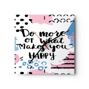 Vægur, Uret - Hvordan man bliver lykkelig - 40x40 cm