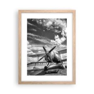 Plakat i ramme af lyst egetræ - Jeg kan ikke vente! - 30x40 cm