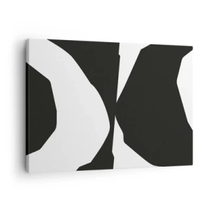 Lærredstryk - Billede på lærred - Abstrakt kontrastmønster i sort og hvid - 70x50cm - Positiv-negativ - Moderne vægdekoration til stue og soveværelse ARTTOR