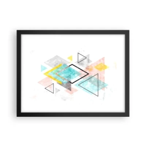 Plakat i sort ramme - Geometrisk leg - 40x30 cm