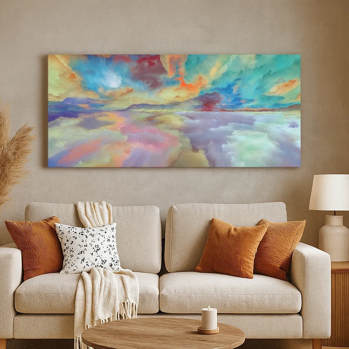 Lærredstryk - Billede på lærred - To himle - 30x30 cm