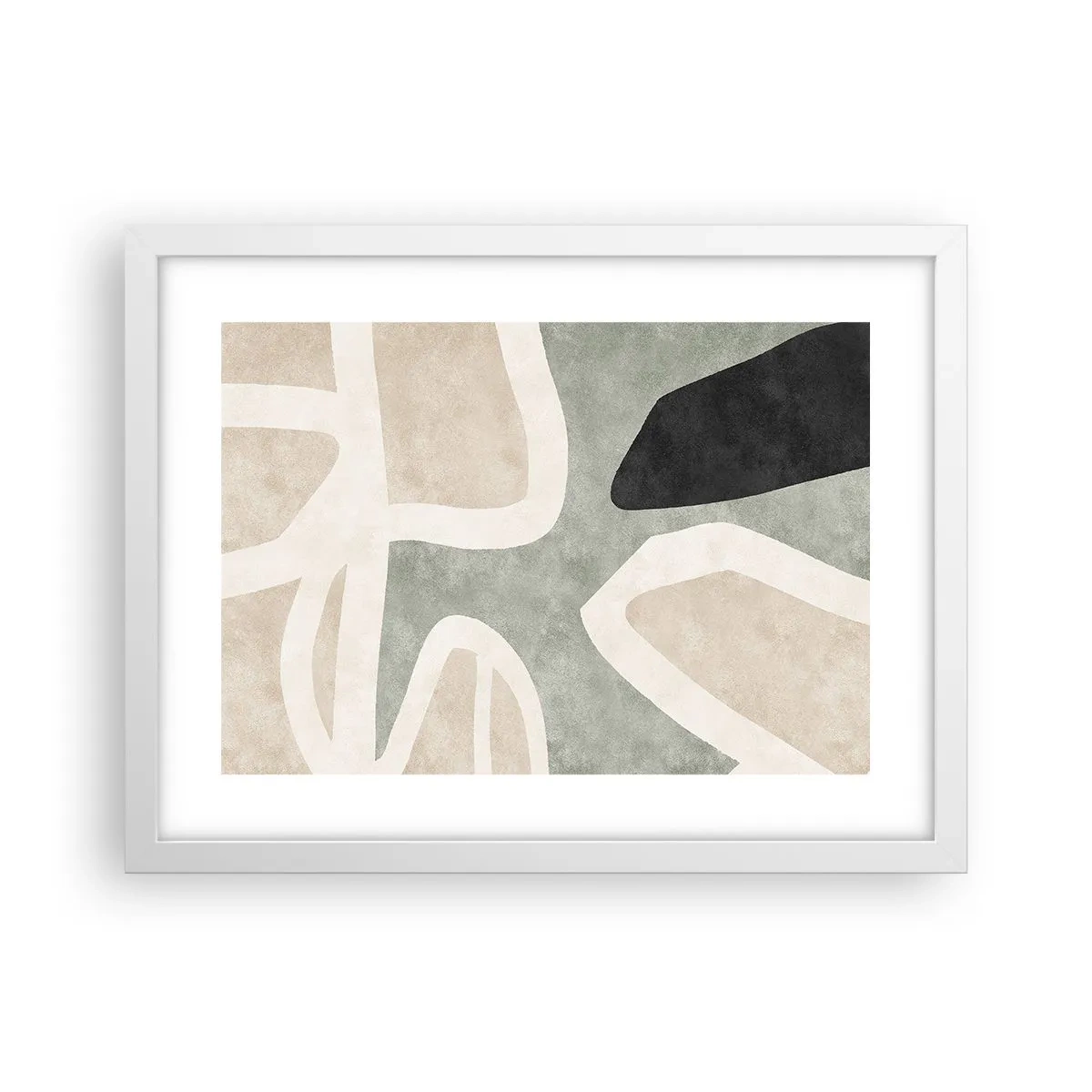 Plakat i hvid ramme - Komposition med et sort tema - 40x30 cm