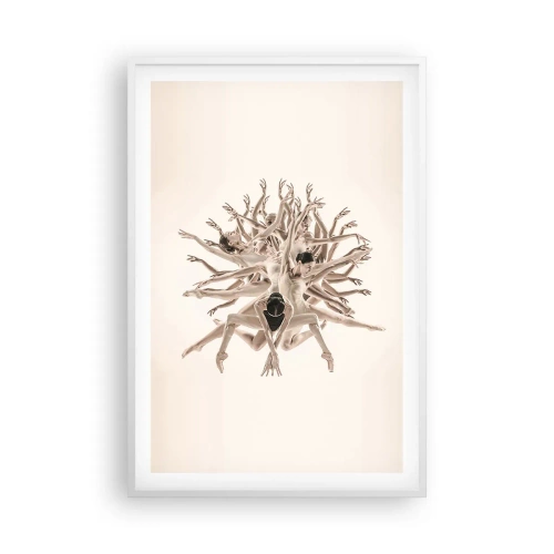 Plakat i hvid ramme - Blomstrende i dans - 61x91 cm