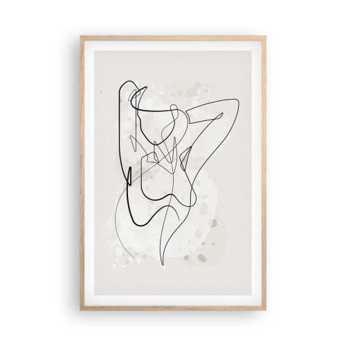 Plakat i ramme af lyst egetræ - Forførelsens kunst - 61x91 cm