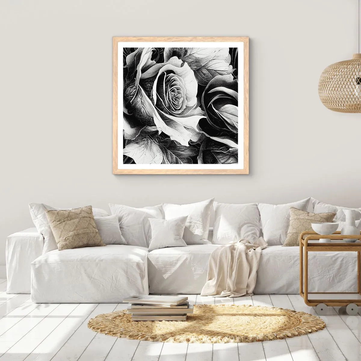 Plakat i ramme af lyst egetræ - Altid dronning - 40x40 cm