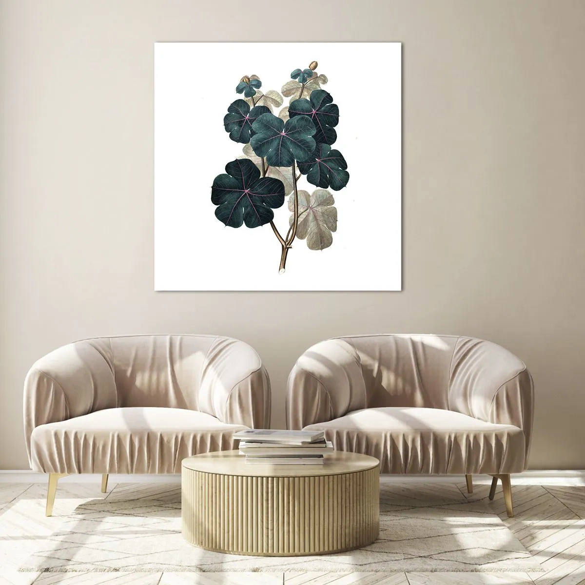 Billede på glas - Fra et gammelt herbarium - 60x60 cm