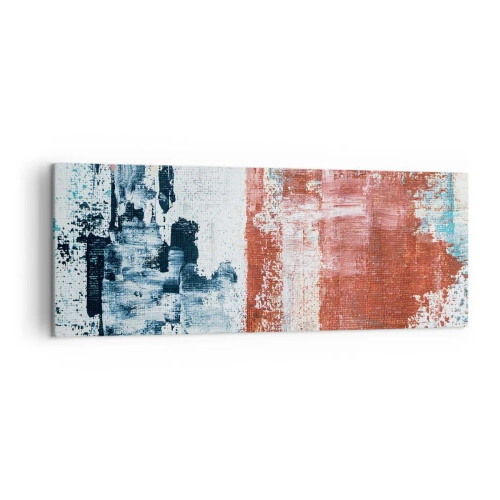Lærredstryk - Billede på lærred - Abstrakt halvt og halvt - 140x50 cm