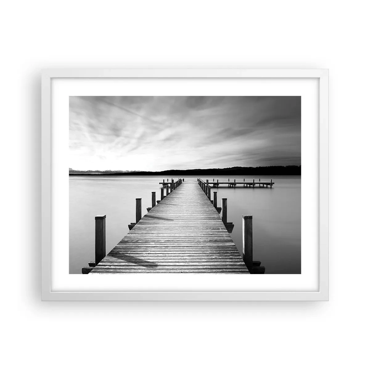 Plakat i hvid ramme - På vandhullet - fred - 50x40 cm