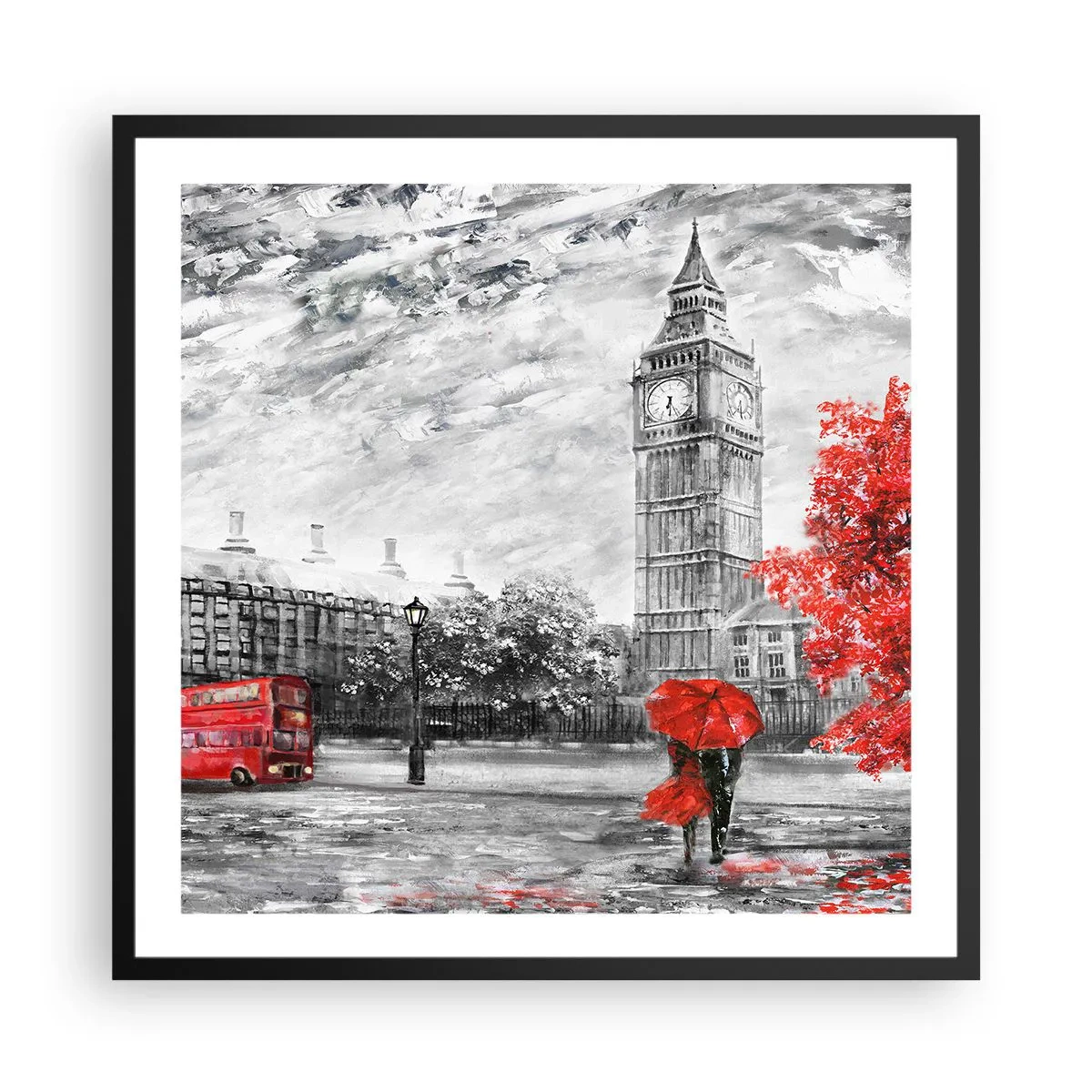 Plakat i sort ramme - En spændende dag - 60x60 cm