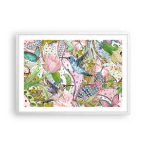 Plakat i hvid ramme - Forviklet i vinstokkene - 70x50 cm