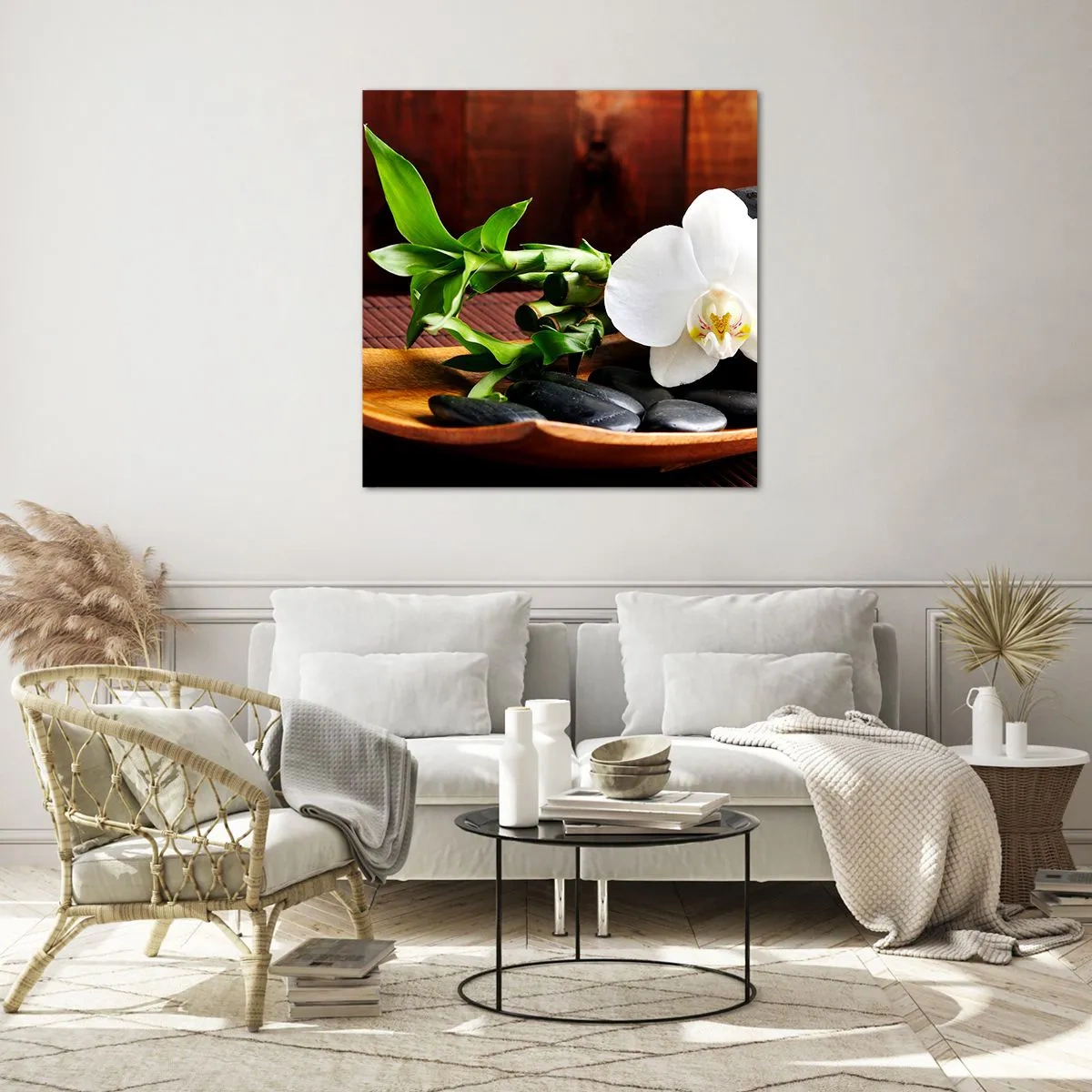 Billede på glas - Overgiv dig til naturens berøring - 70x70 cm