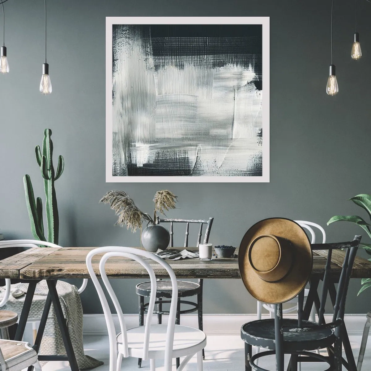 Plakat - Vævet af det lodrette og det vandrette - 40x40 cm