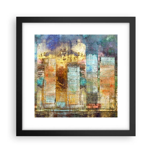 Plakat i sort ramme - Solrig metropol - 30x30 cm