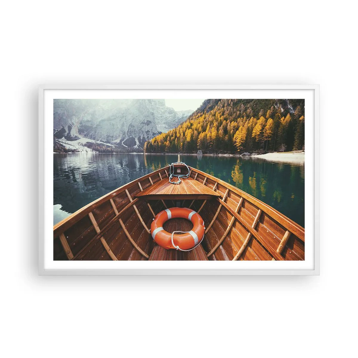 Plakat i hvid ramme - Bjergtur - 91x61 cm