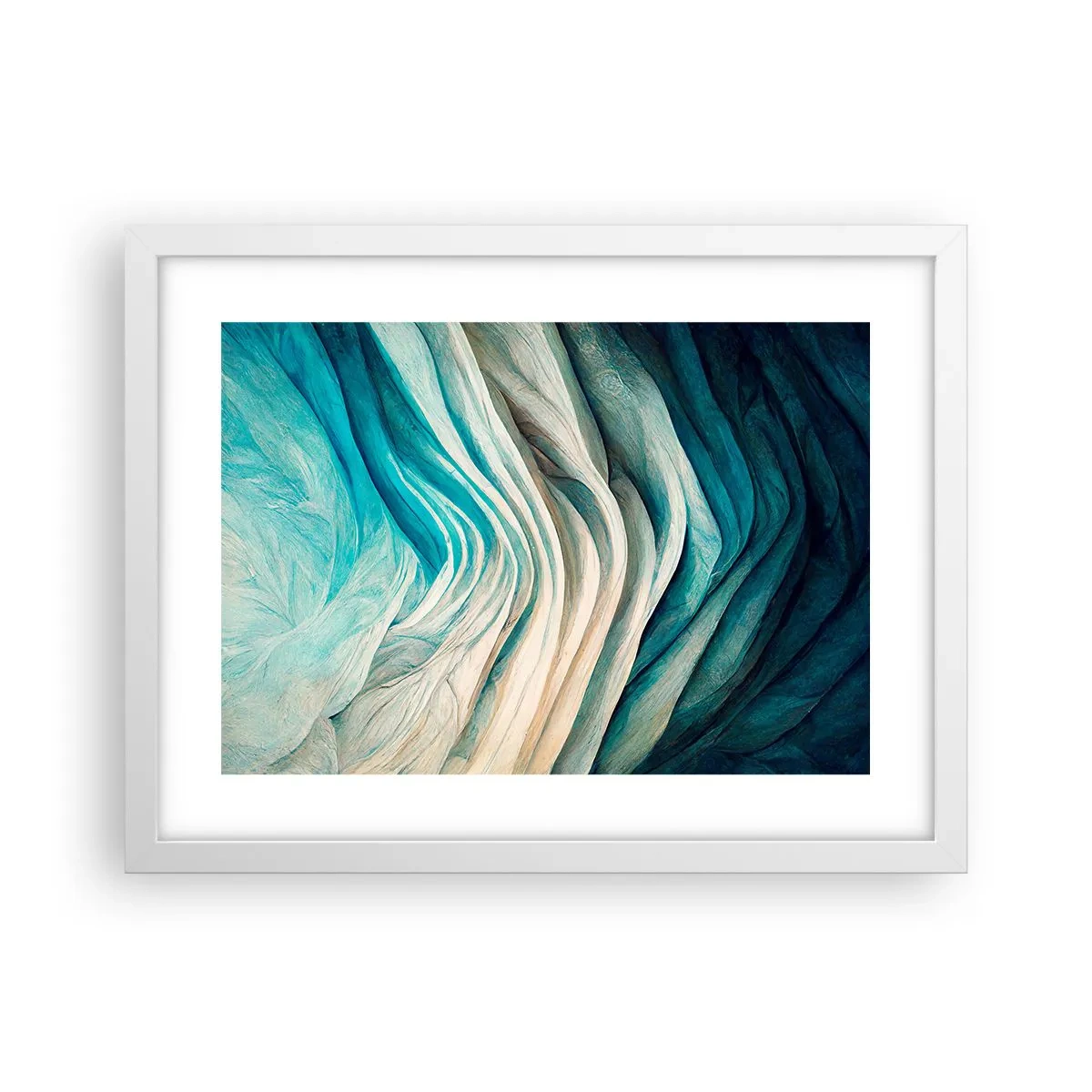 Plakat i hvid ramme - Blå umættelighed - 40x30 cm