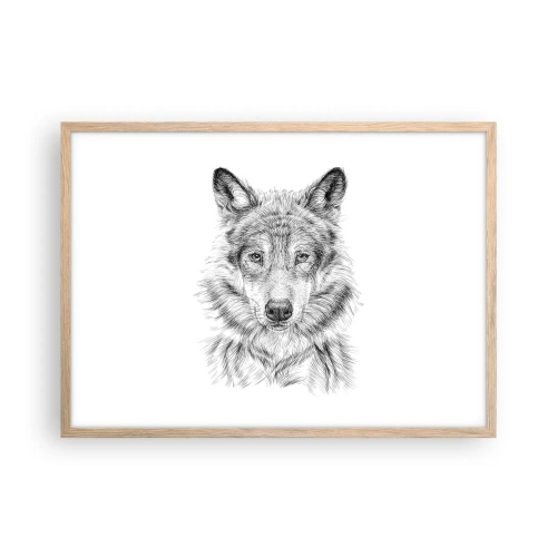 Plakat i ramme af lyst egetræ - En født leder - 70x50 cm