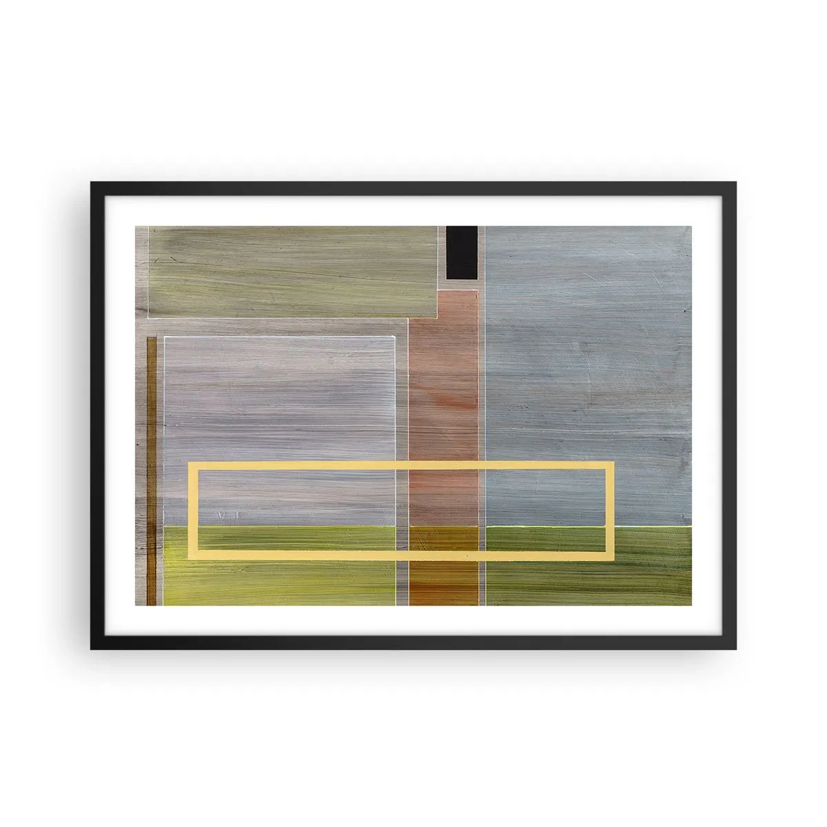 Plakat i sort ramme - Lige og rolig - 70x50 cm
