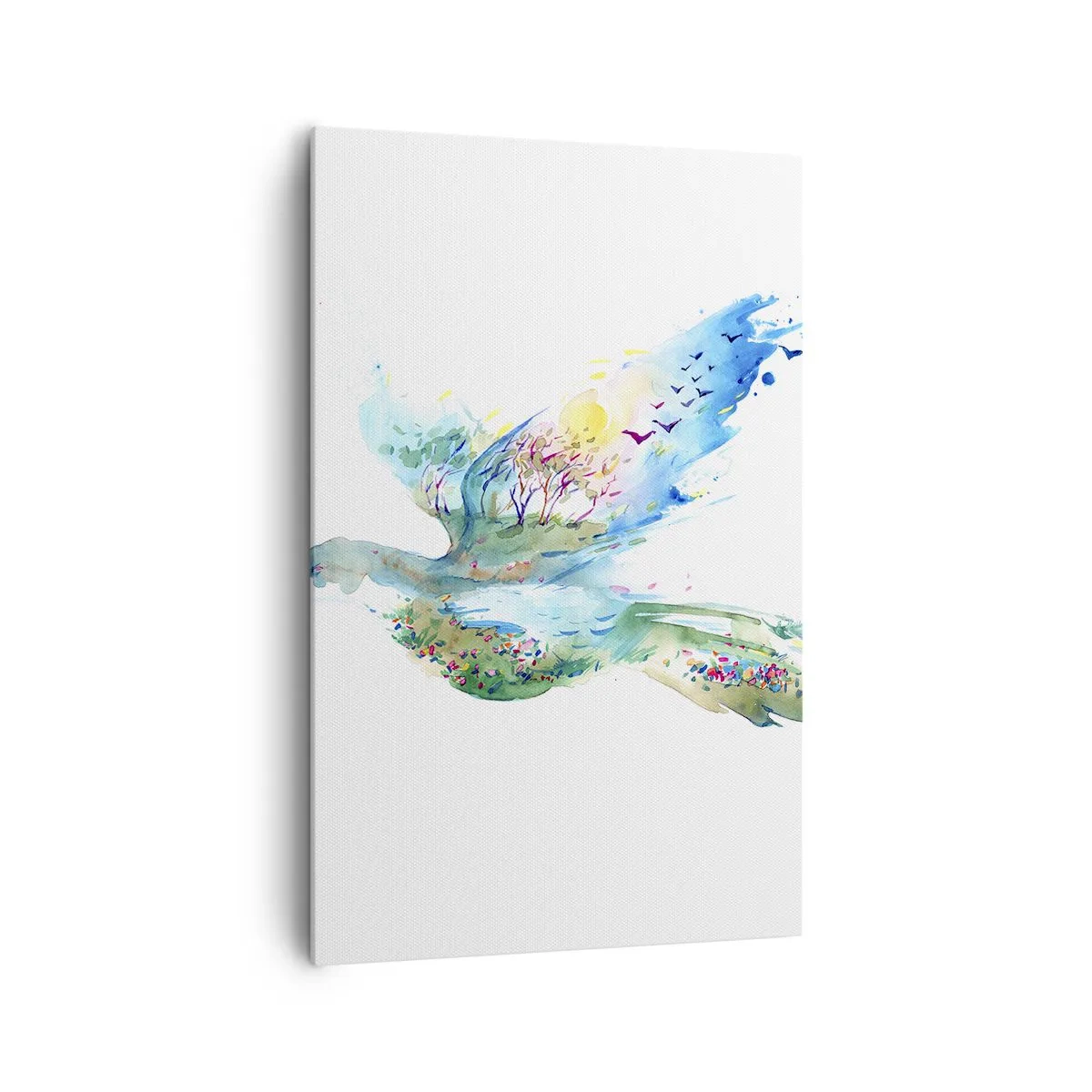 Lærredstryk - Billede på lærred - På naturens vinger - 80x120 cm