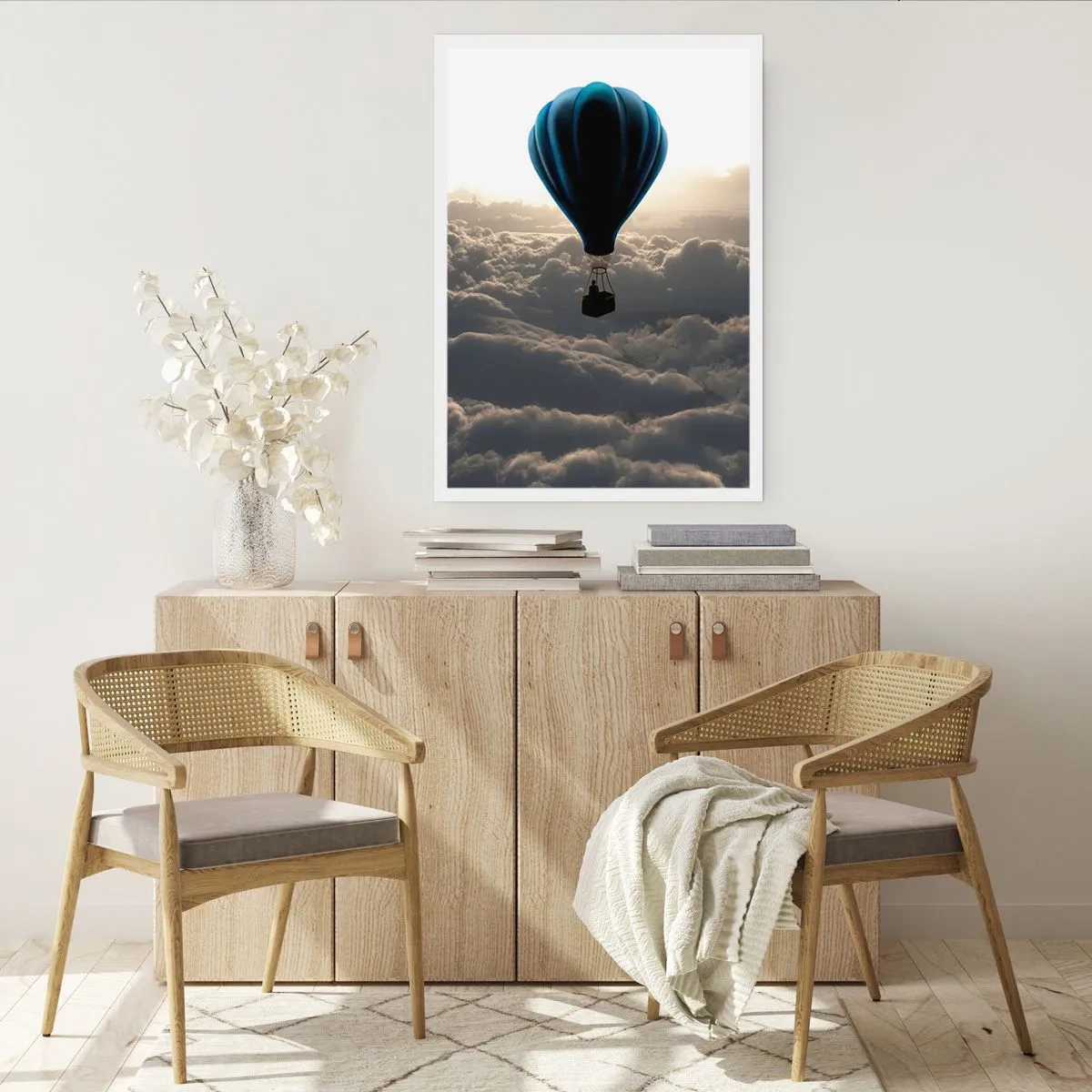 Plakat - Vandringsmand over skyerne - 50x70 cm