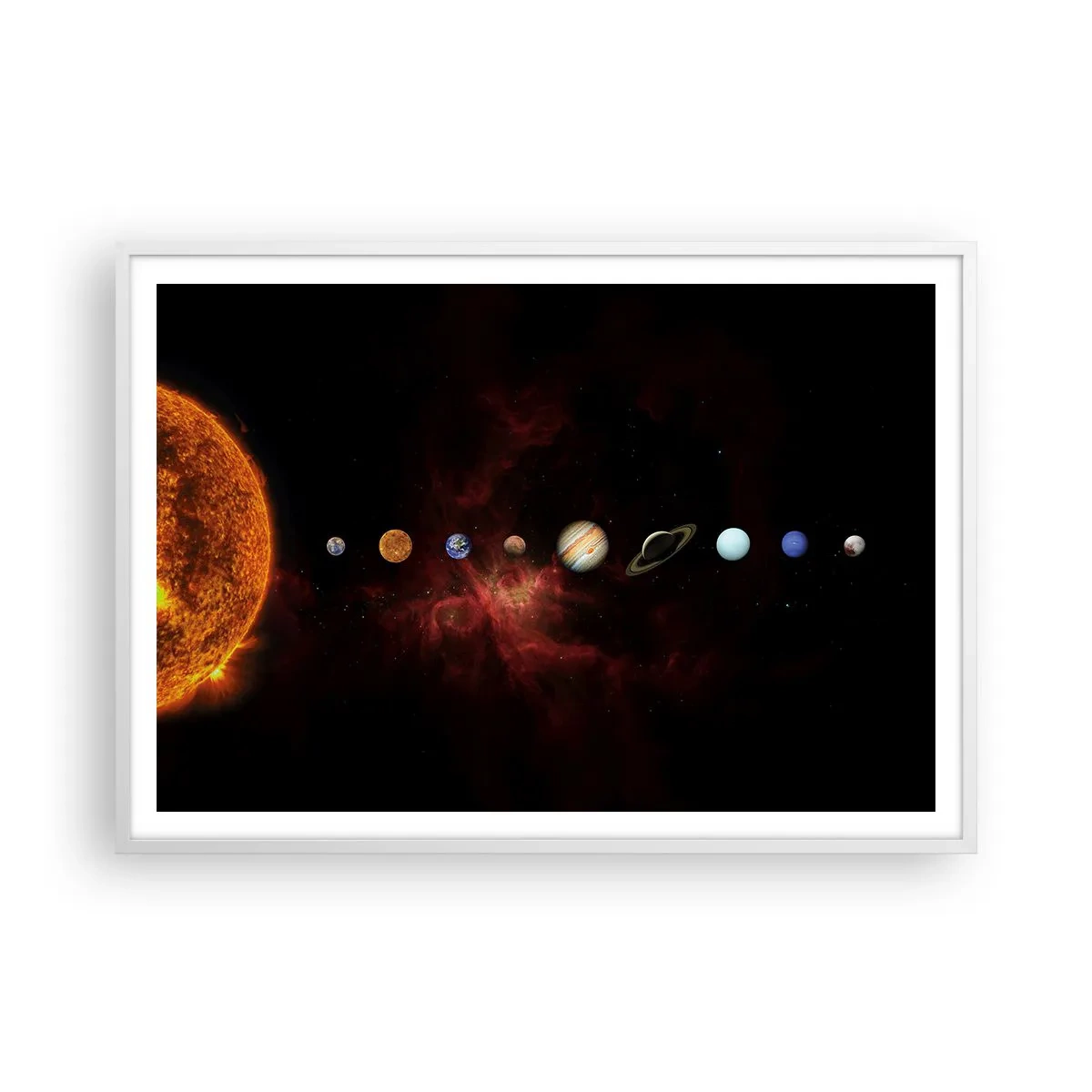 Plakat i hvid ramme - Vores nabolag - 100x70 cm