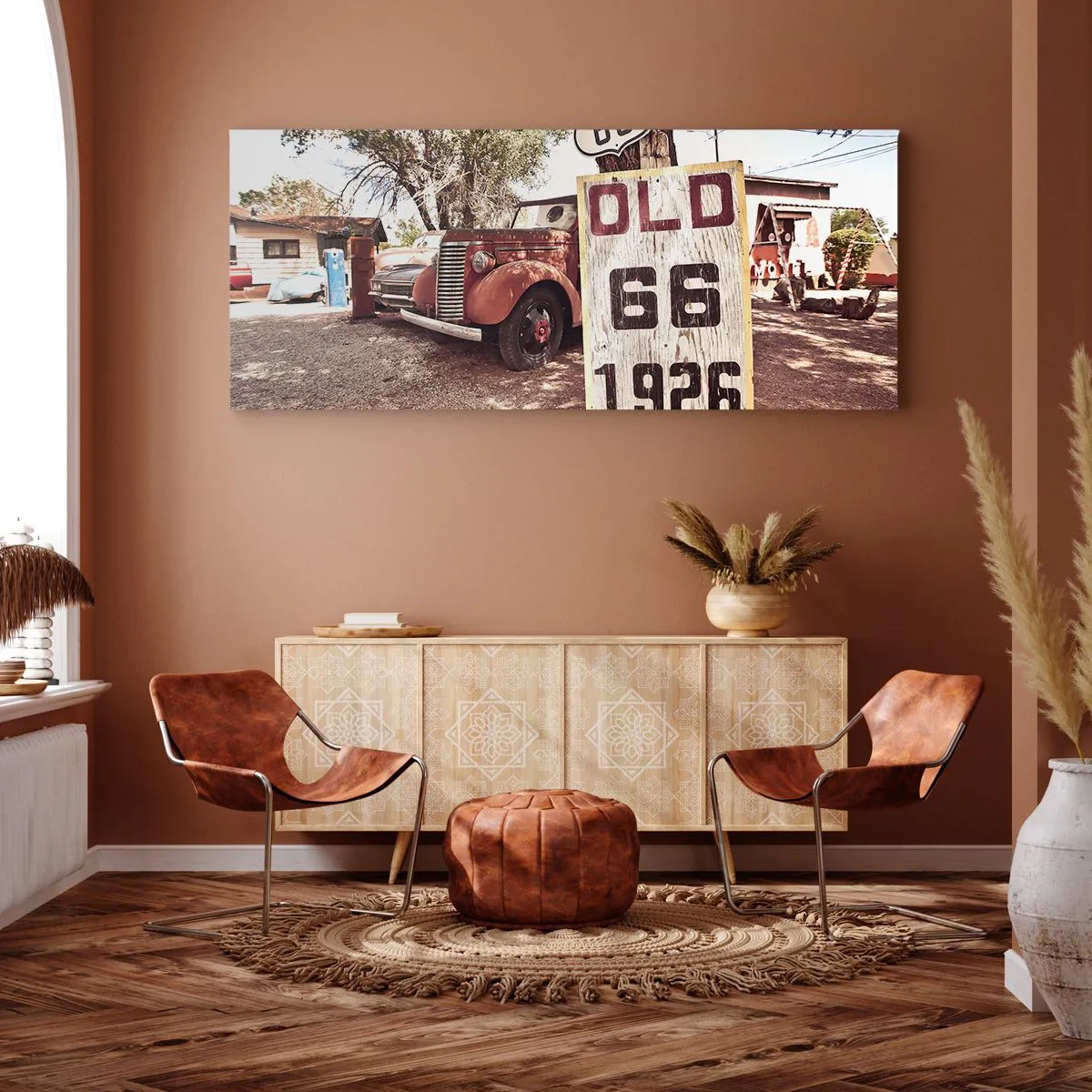 Lærredstryk - Billede på lærred - En legende om det amerikanske landskab - 100x40 cm