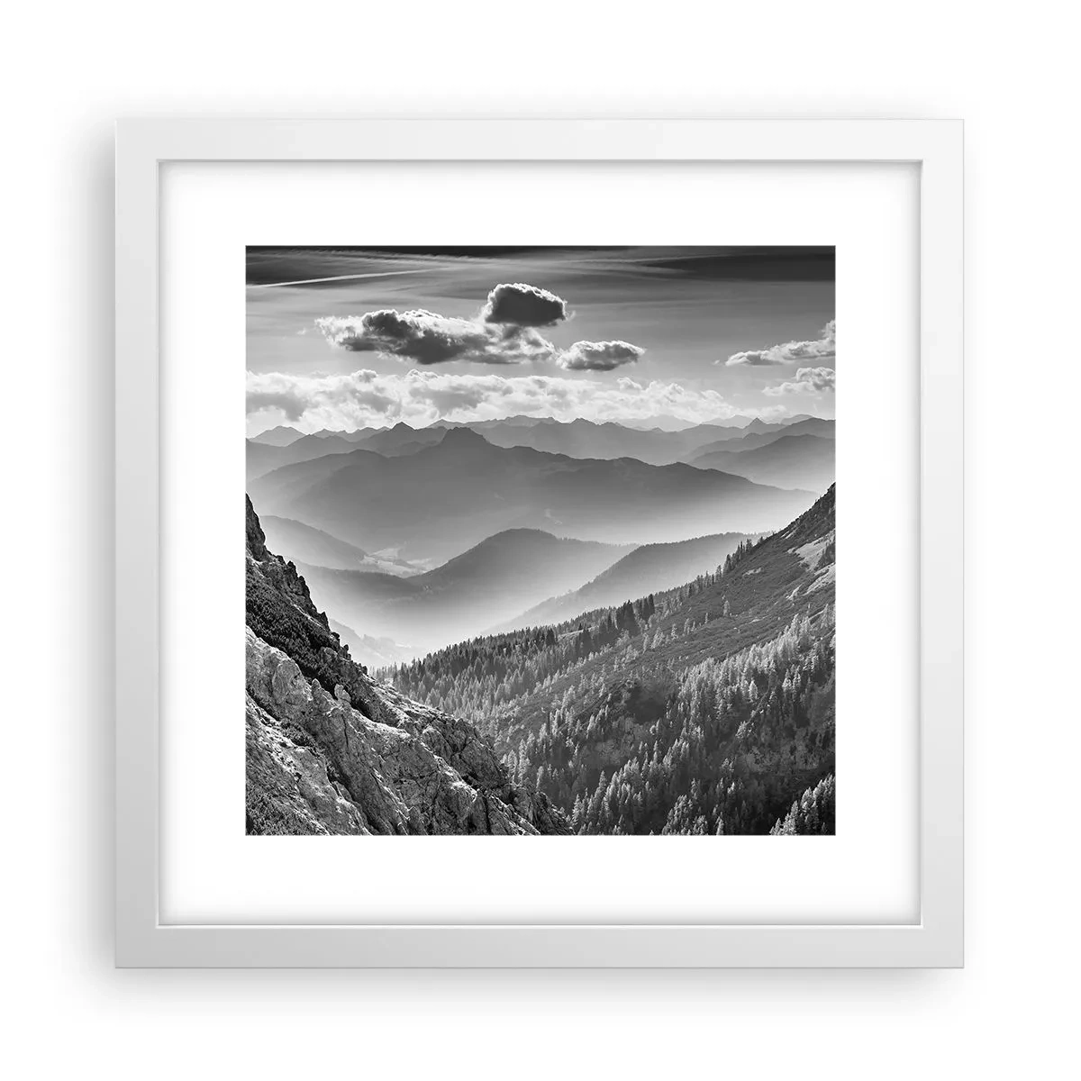 Plakat i hvid ramme - Hele vejen til horisonten - 30x30 cm