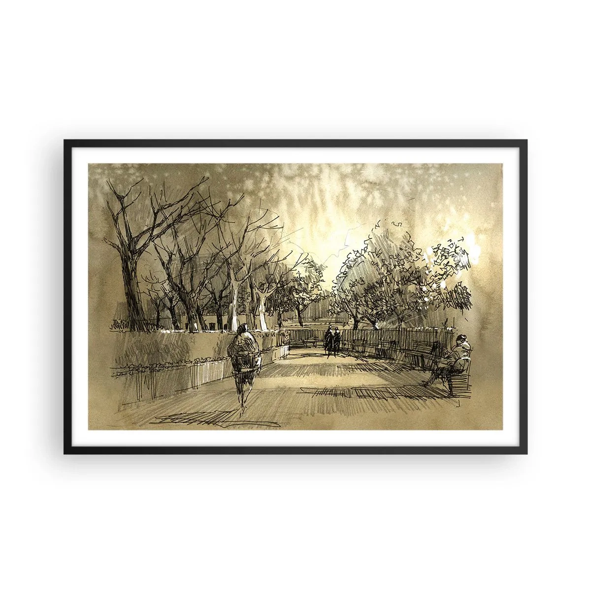 Plakat i sort ramme - Et øjeblik med fjer - 91x61 cm