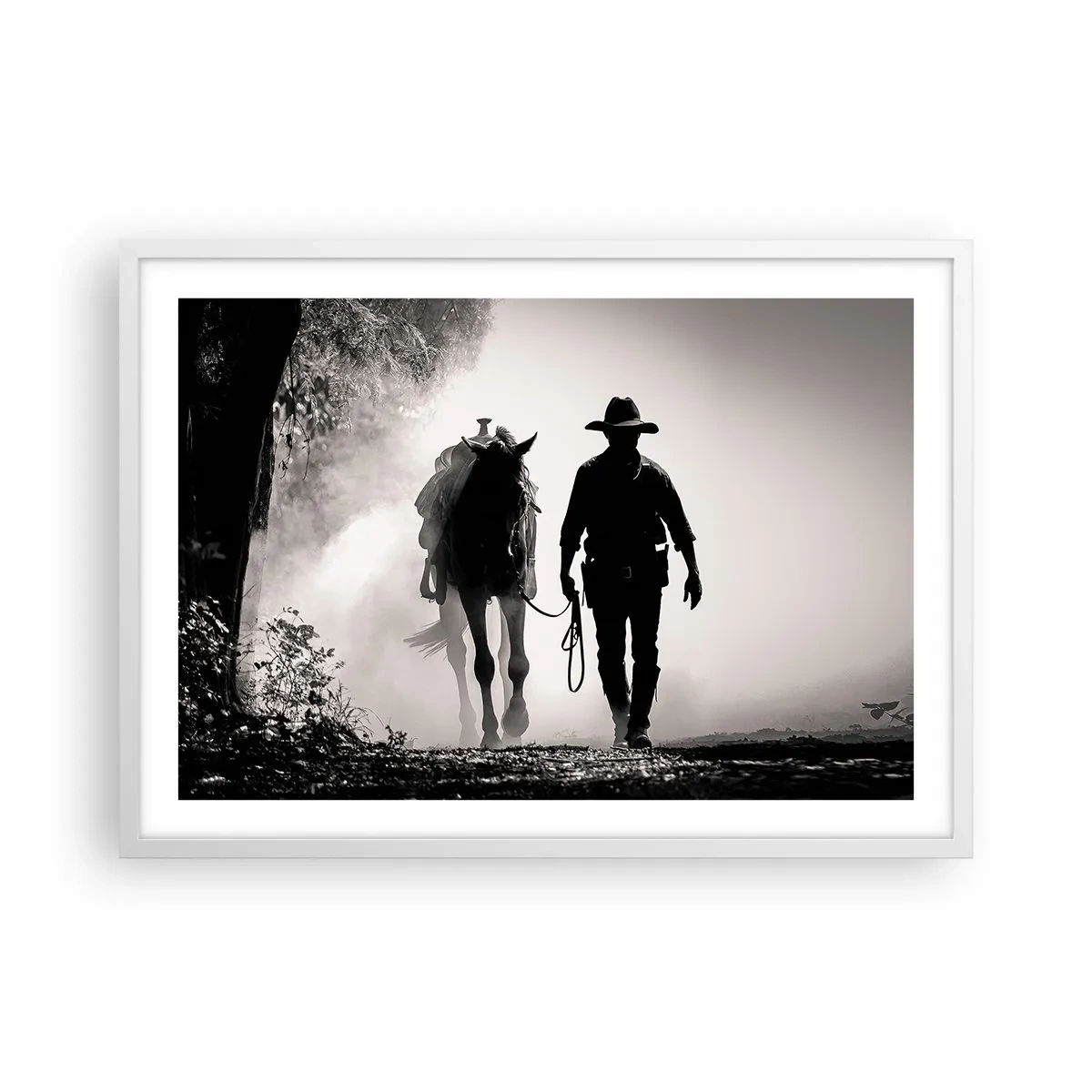 Plakat i hvid ramme - En morgen i Texas - 70x50 cm