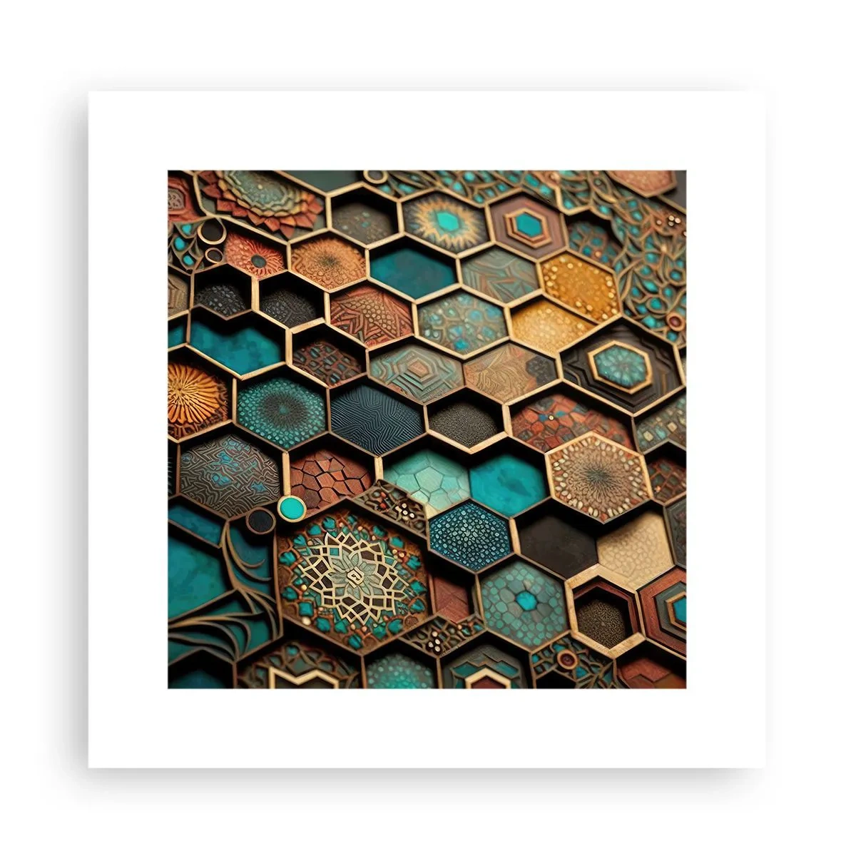 Plakat - Arabiske ornamenter - en variation - 30x30 cm