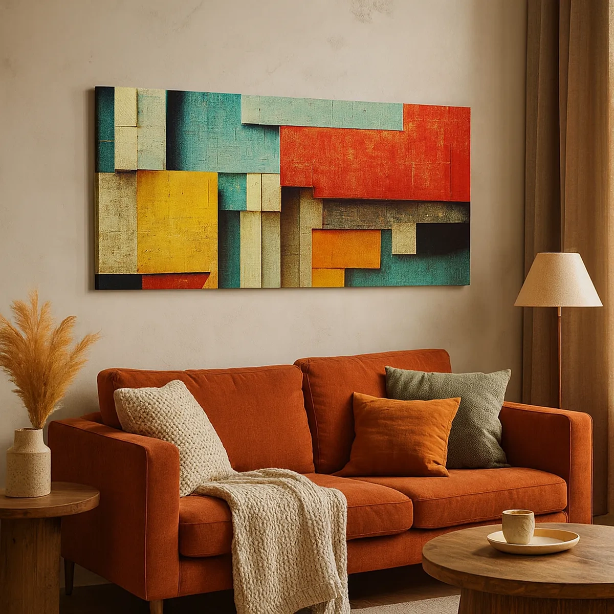 Lærredstryk - Billede på lærred - Festival for rette vinkler - 30x30 cm