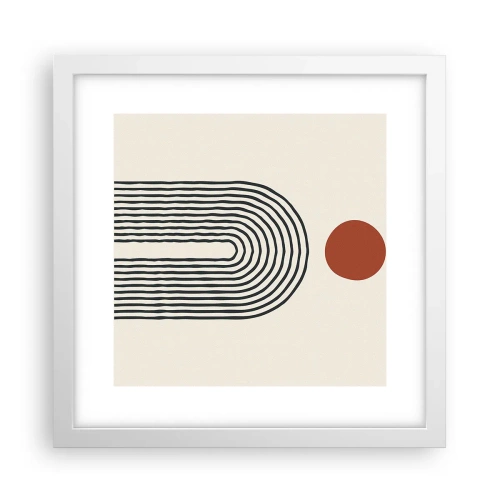 Plakat i hvid ramme - Magnetisme af former og farver - 30x30 cm