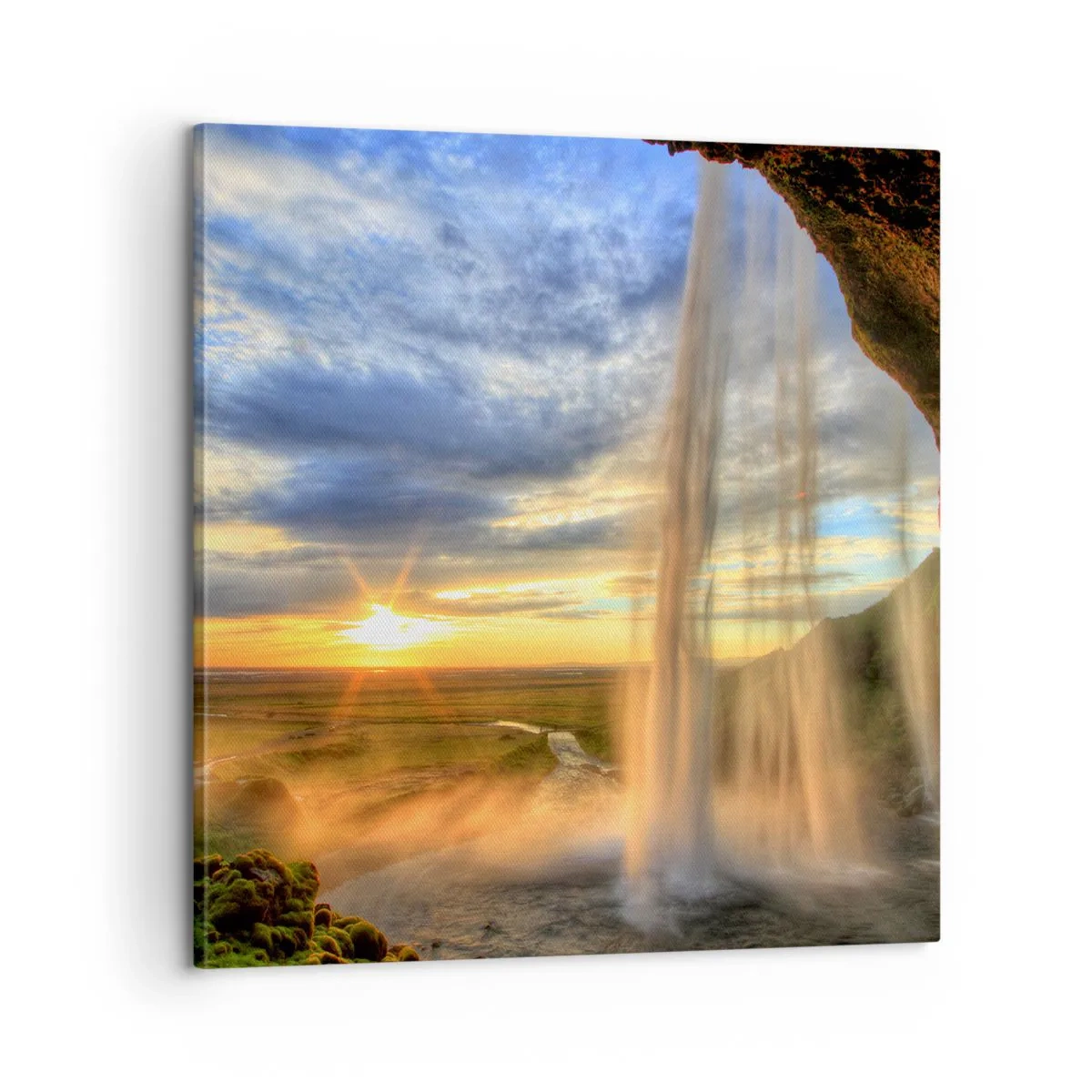 Lærredstryk - Billede på lærred - Verden bag sløret af dråber - 60x60 cm